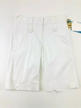 Lija White Golf Shorts Size 4 Stretch Cotton Tailored Summer Sport Chic NEW
